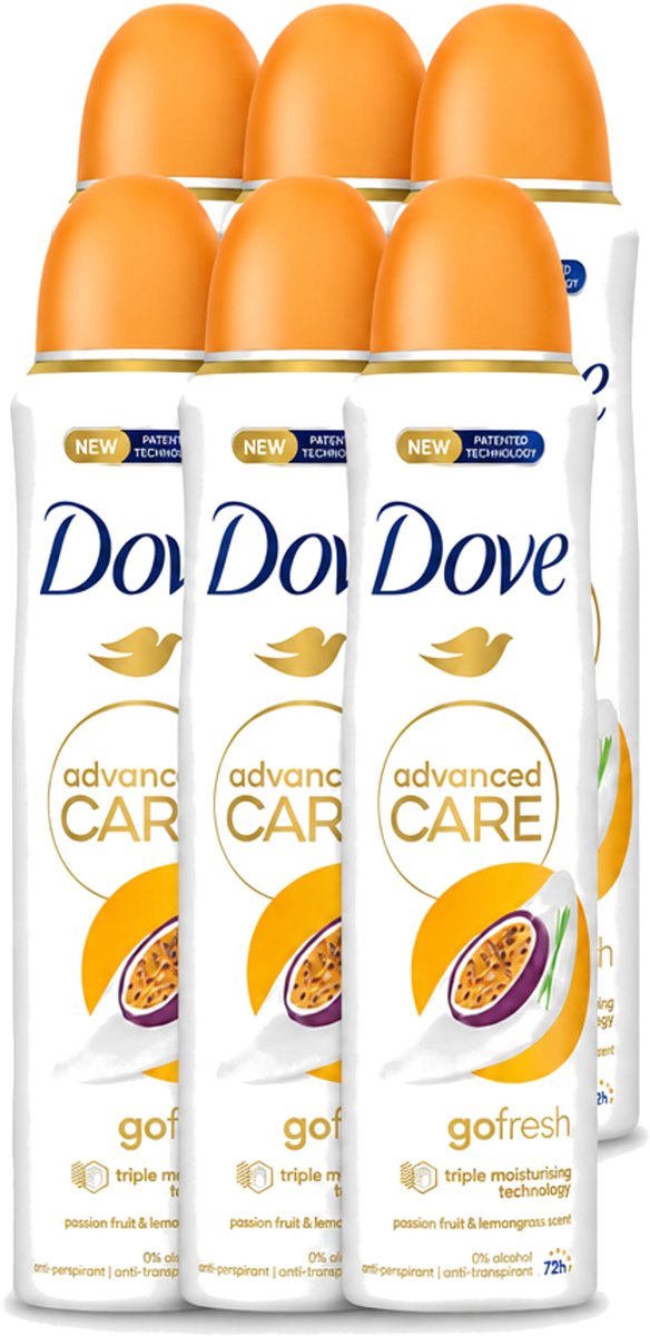 6 x Dove – Deodorant Spray – Passion Fruit – 250 ml - Voordeelverpakking - 6 stuks