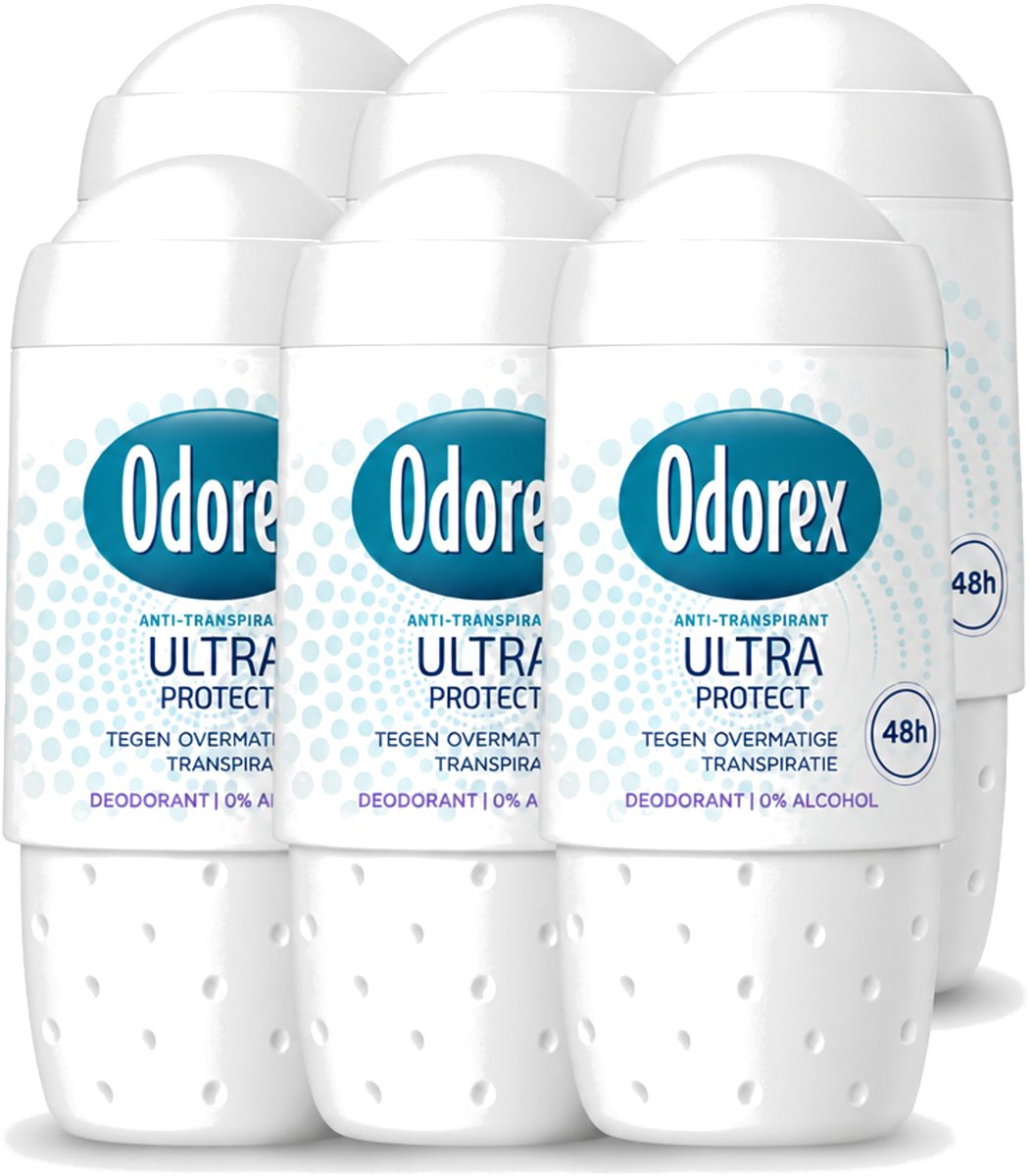 6 x Odorex - Deodorant Roller - Ultra Protect - Maximale Bescherming - 50 ml - Voordeelverpakking - 6 stuks