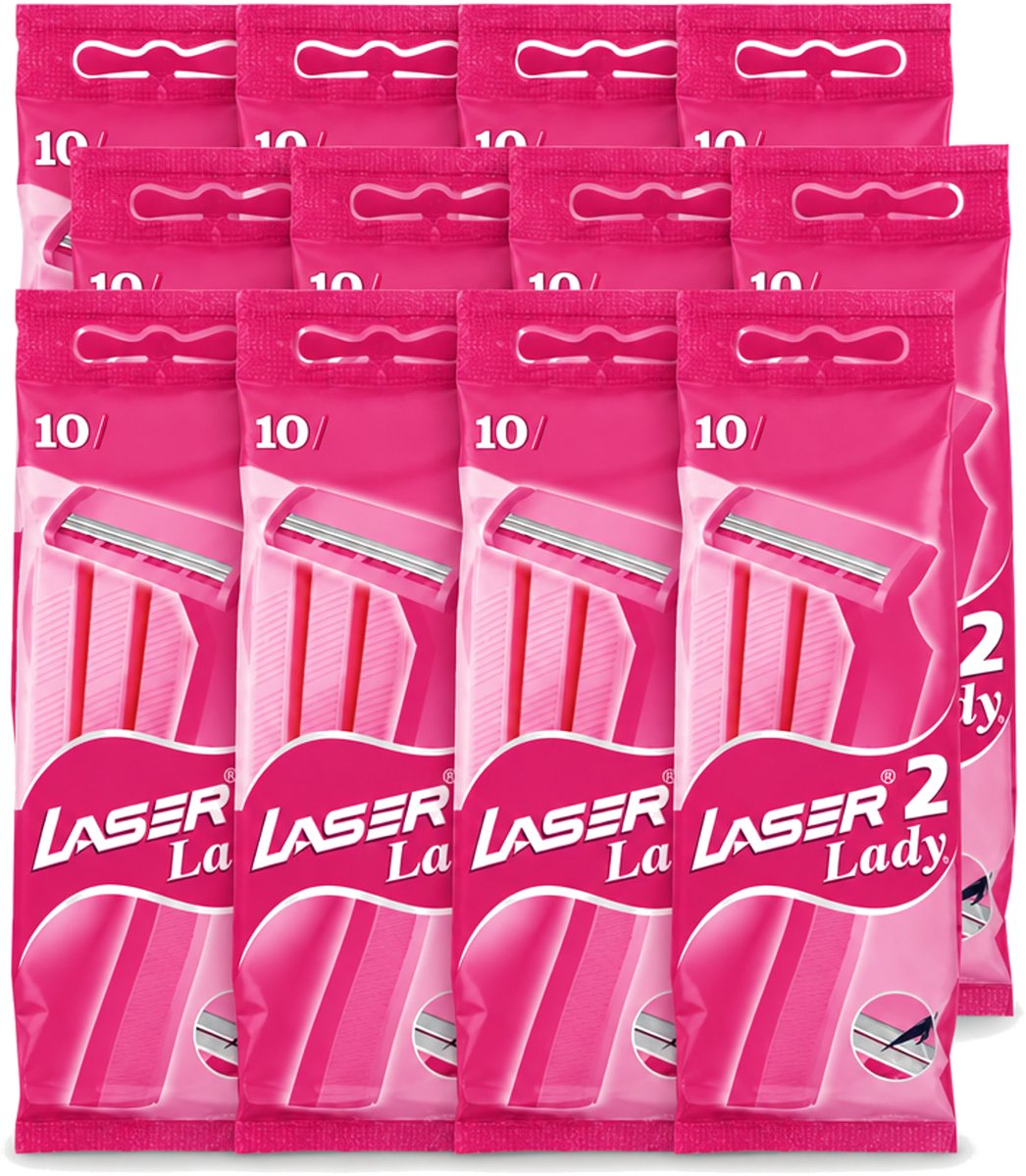 12 x Benson - Laser Twin Women - Wegwerpscheermesjes - Voor Vrouwen - 10 Mesjes - Voordeelverpakking - 12 stuks