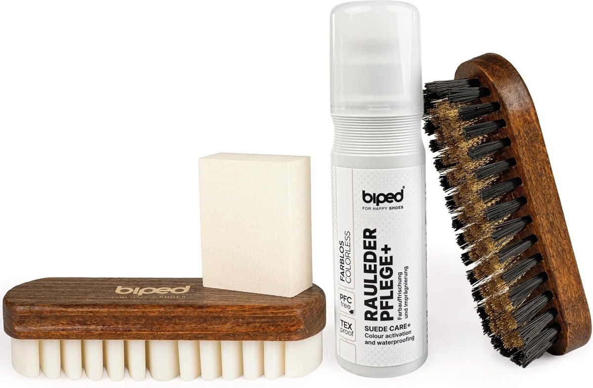Schoenverzorgingsset voor ruw leer - Schoenpoets set met borstels voor nubuck leer - SnelShoppen