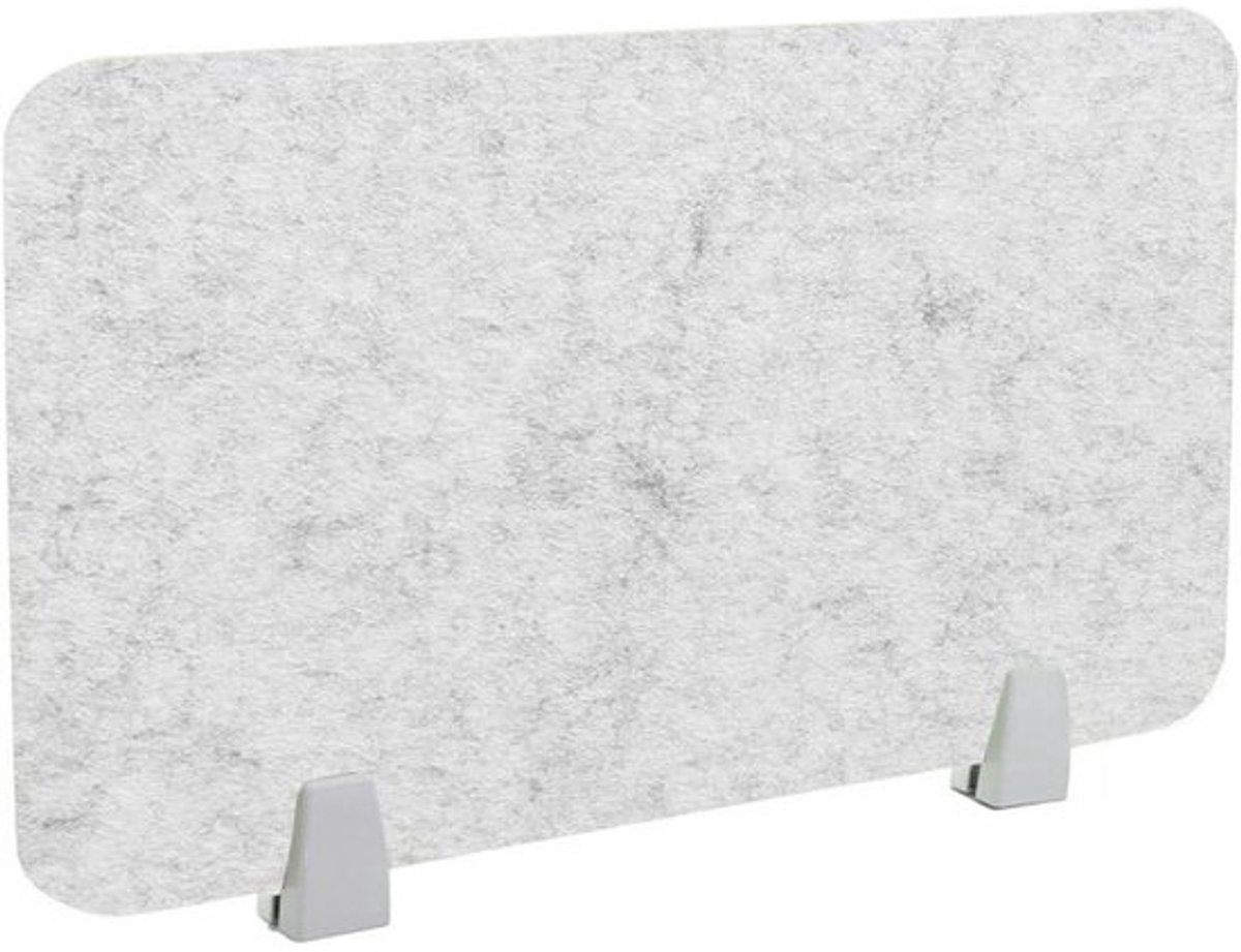 Akoestische bureauverdeler voor geluidsarme werkplek - vilt, vrijstaand, zilvergrijs, 50 x 40 cm