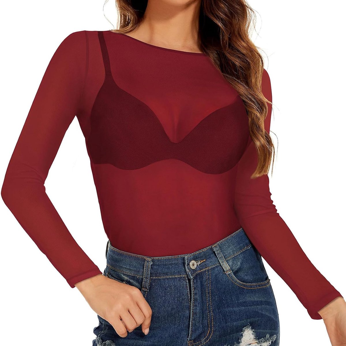 Lingerieset voor dames, netstof, bloemensluier, V-hals, open rug, tanga, bijpassende bodysuit, nachtkleding, pyjama, sexy, elegant, A272
