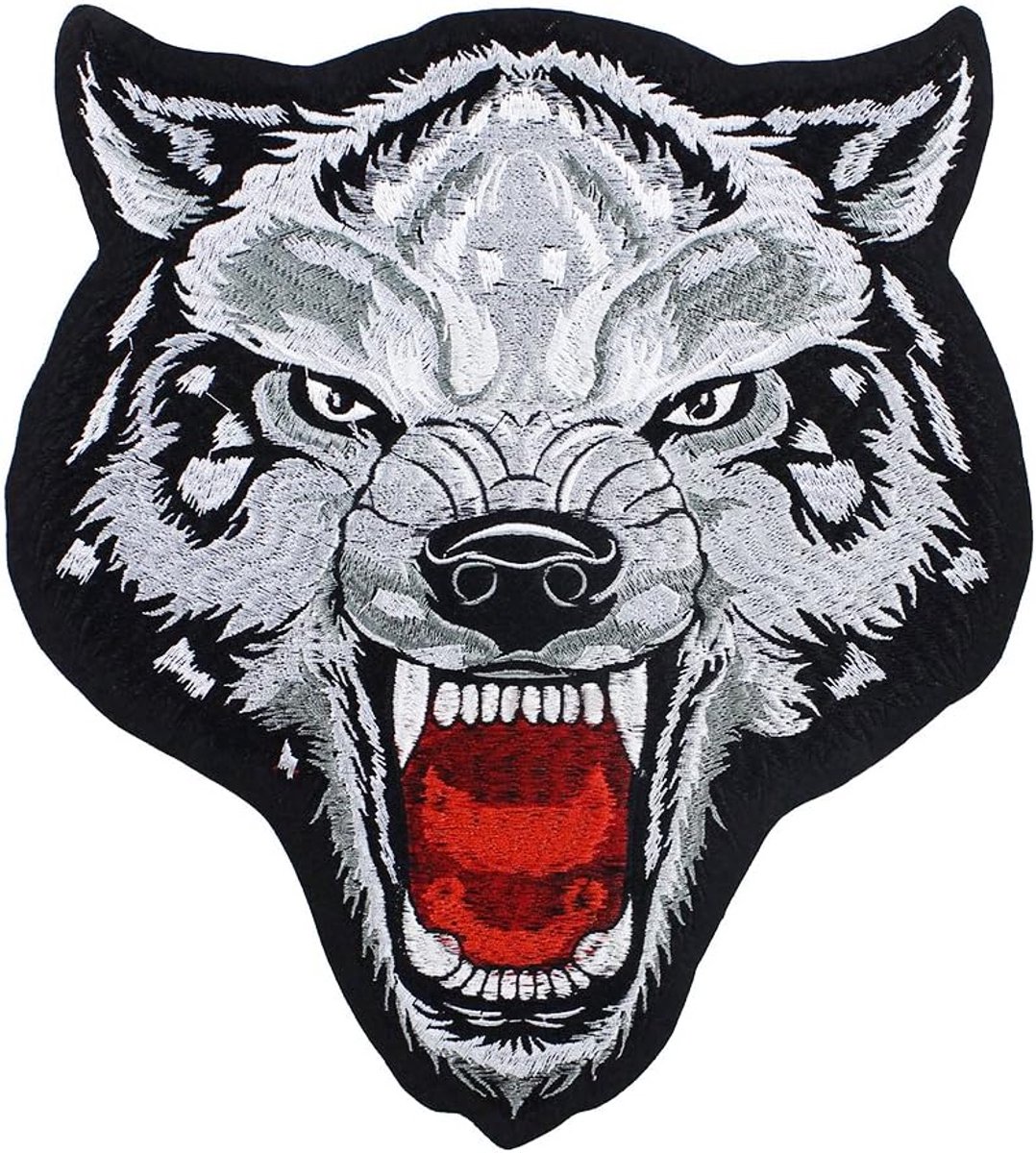1 stuk grote wolf hoofd borduurwerk stof patches Applique ijzer op badges Scrapbooking voor kleding naaien accessoires