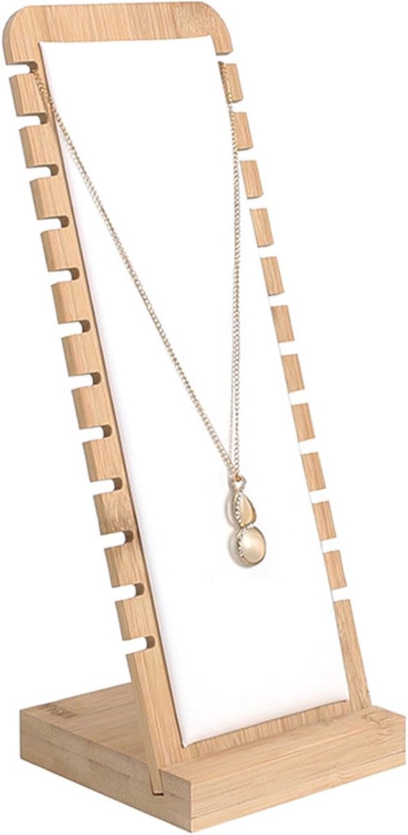Ketting sieraden display stand 12 slots houten sieraden display rack tabletop display boards lange ketting overgave organizer Houten Plank Ketting Display Stand