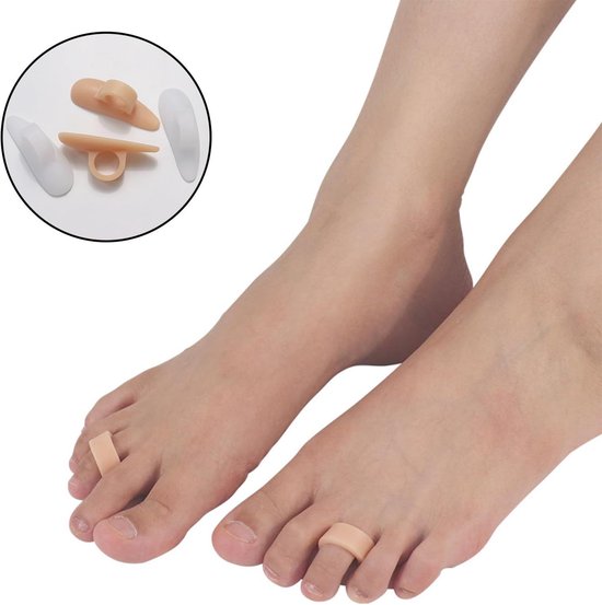 6 Paar Gel Kussens voor Hammer Toe Correctie, Zachte Ondersteuning, Voorkom Blaren en Wrijving, Geschikt voor Overlappende Tenen en Beide Voeten — afbeelding 4