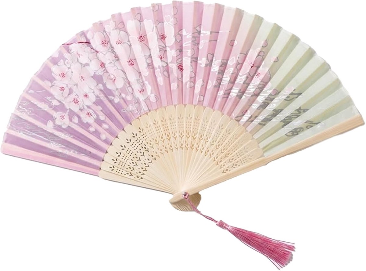 1 stuks opvouwbare handwaaier, vouwwaaier met kwastjes, Chinese vouwwaaier, draagbaar, retro waaier, Chinese stijl voor dansen, decoratie, stijl 16