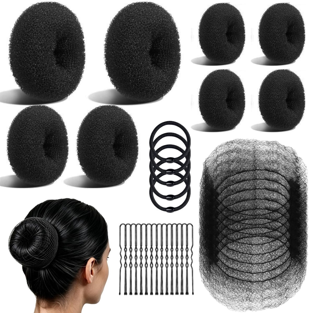Knot Donut Set, 63-delig, Zwart