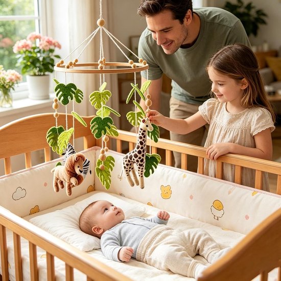 Babymobiel voor Jongens Dierenvormen voor Kinderen | Schattige kinderkamermobiel voor Jongens Meisjes Thuis Slaapkamer Woonkamer Speelkamer Kinderdagverblijf Bedtijd Reizen — afbeelding 2
