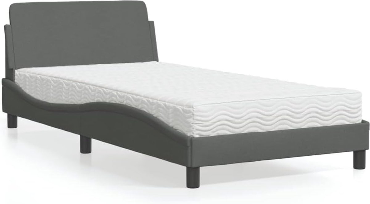 Stof multiplexlattenbodem schuimmatras donkergrijs 100x200 cm