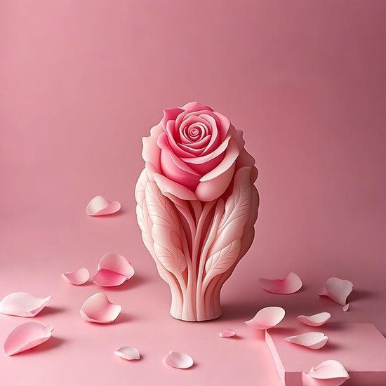 Kaarsvormen, kaarsvormen van siliconen, 3D roze siliconenvormen voor gieten, kerst, aromatherapie kaarsvormen om te gieten, DIY-cadeau voor Kerstmis, verjaardag, decoratie (A) — afbeelding 3