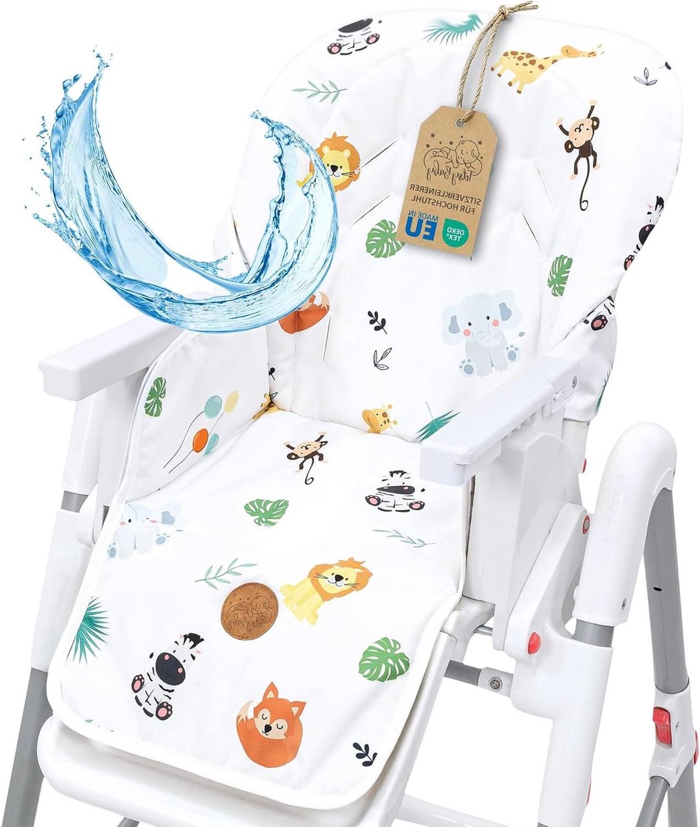 Stoelverkleiner Kinderstoel - Zitkussen Baby - Comfortabel Zitten - Waterafstotend Materiaal - 73 x 43 cm - Safari