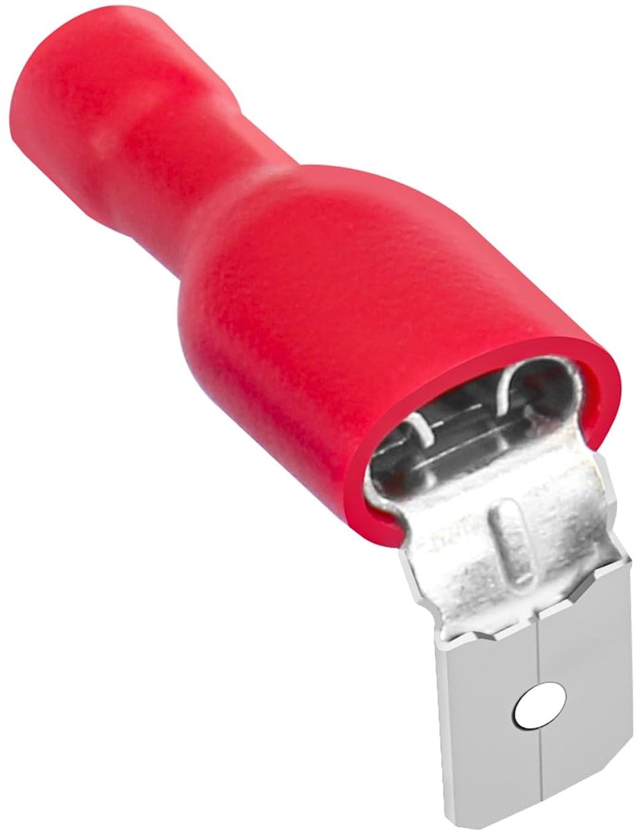 Piggyback Spade Crimp Terminal Connector - 25 Stuks - Rood - 0.5-1.5mm² - Hoogwaardige elektrische verbindingen - Geschikt voor diverse t...