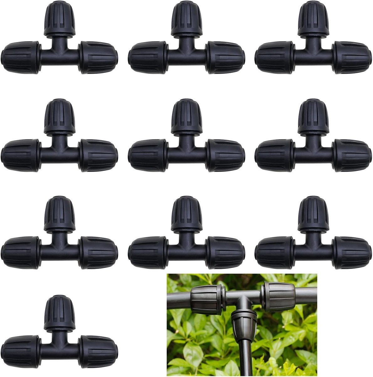 Connector, CTRICALVER 10 stukken 1/2'' druppelen accessoires, Y plastic irrigatiepijpconnector, 16 mm druppelirrigatiewaterspray -systeemaccessoires, geschikt voor tuinen, gazons, terras