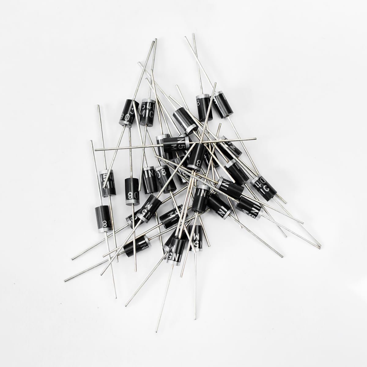 30Pcs 1N5408 Gelijkrichterdiodes voor algemeen gebruik Silicon Gelijkrichters, 3A, 1000V Silicon Gelijkrichter Diodes