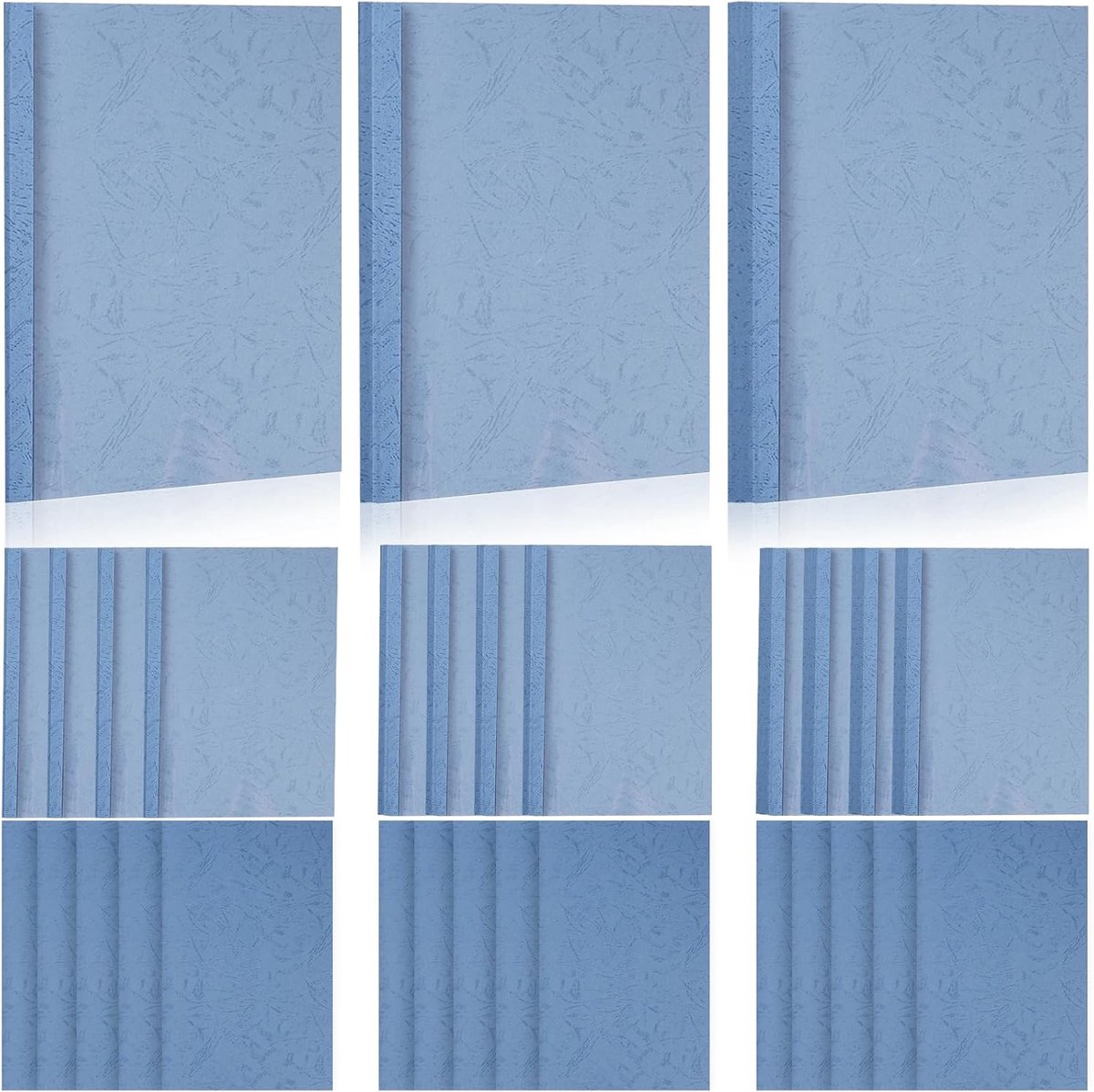 A4 van PVC - 15 vellen met deksel, 3 mm (16-25), 6 mm (36-50), 8 mm (51-70) - blauw