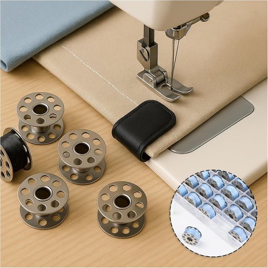 Dailygoods- Spoelen Set van 36 - Universele Metalen Spoelen - Naaimachine-accessoires - Opbergdoos - Compatibel met Standaard Naaimachines - Ideale Maten — afbeelding 3