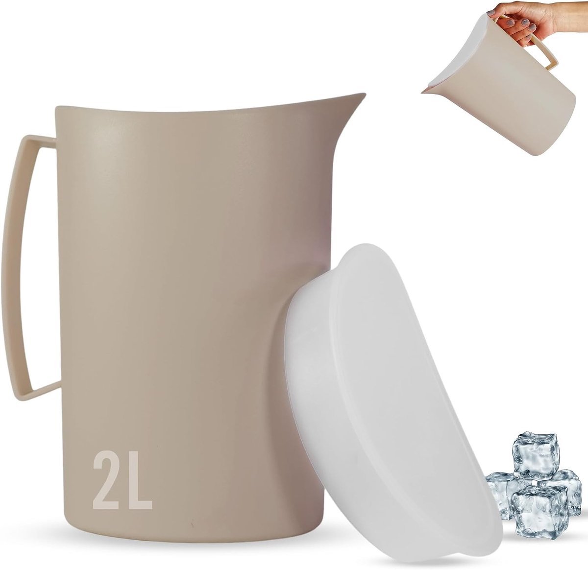Waterjug - Bruin - 2 Liter - Kunststof Waterkan BPA-vrij - Voor Feesten en Outdoor