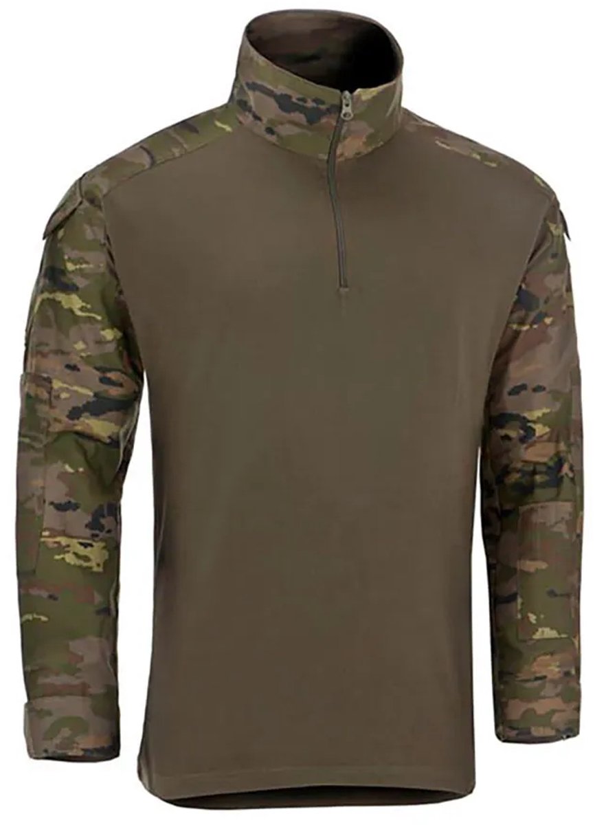 Invadergear Combat T-shirt Met Lange Mouwen Groen M