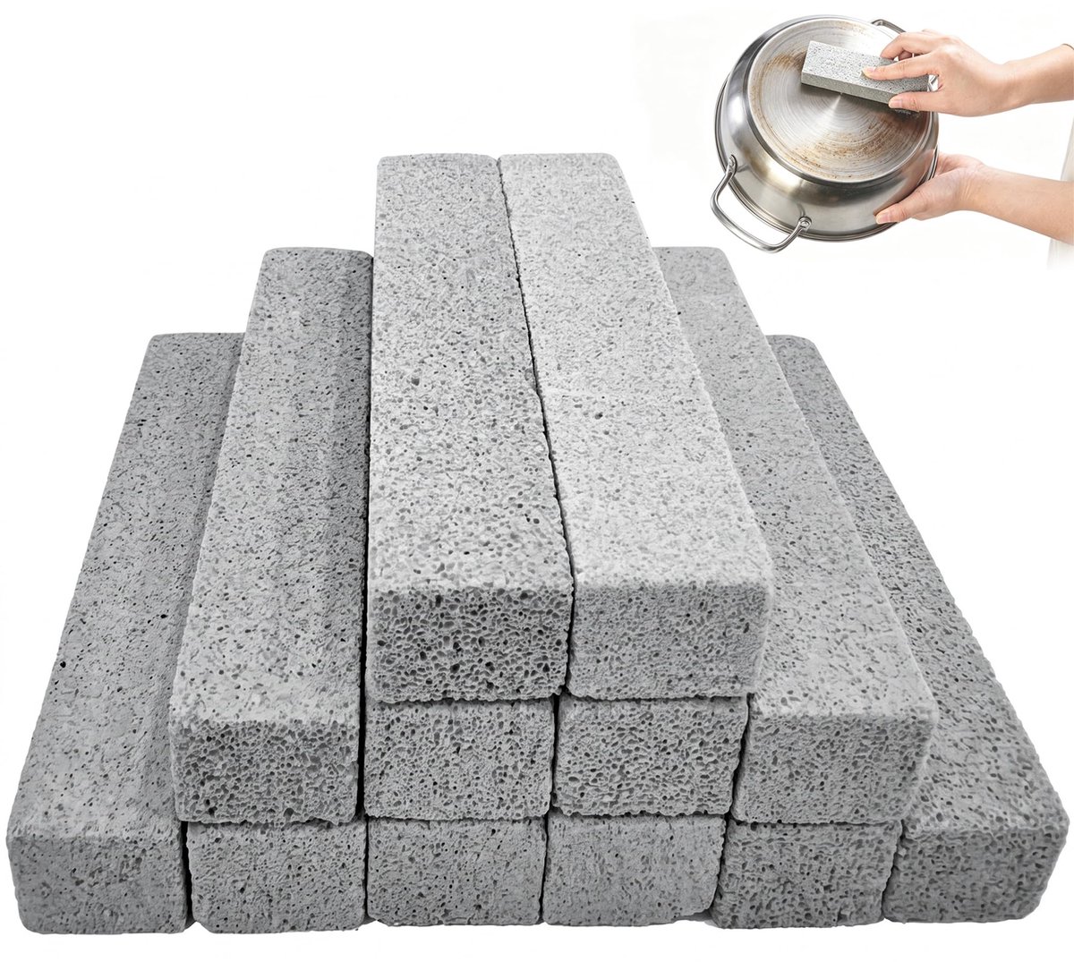 Pumice Stone Puimsteenreiniger, 12 stuks, reinigingsblok voor toilet, badkamer, keuken, grill - ShopVlot