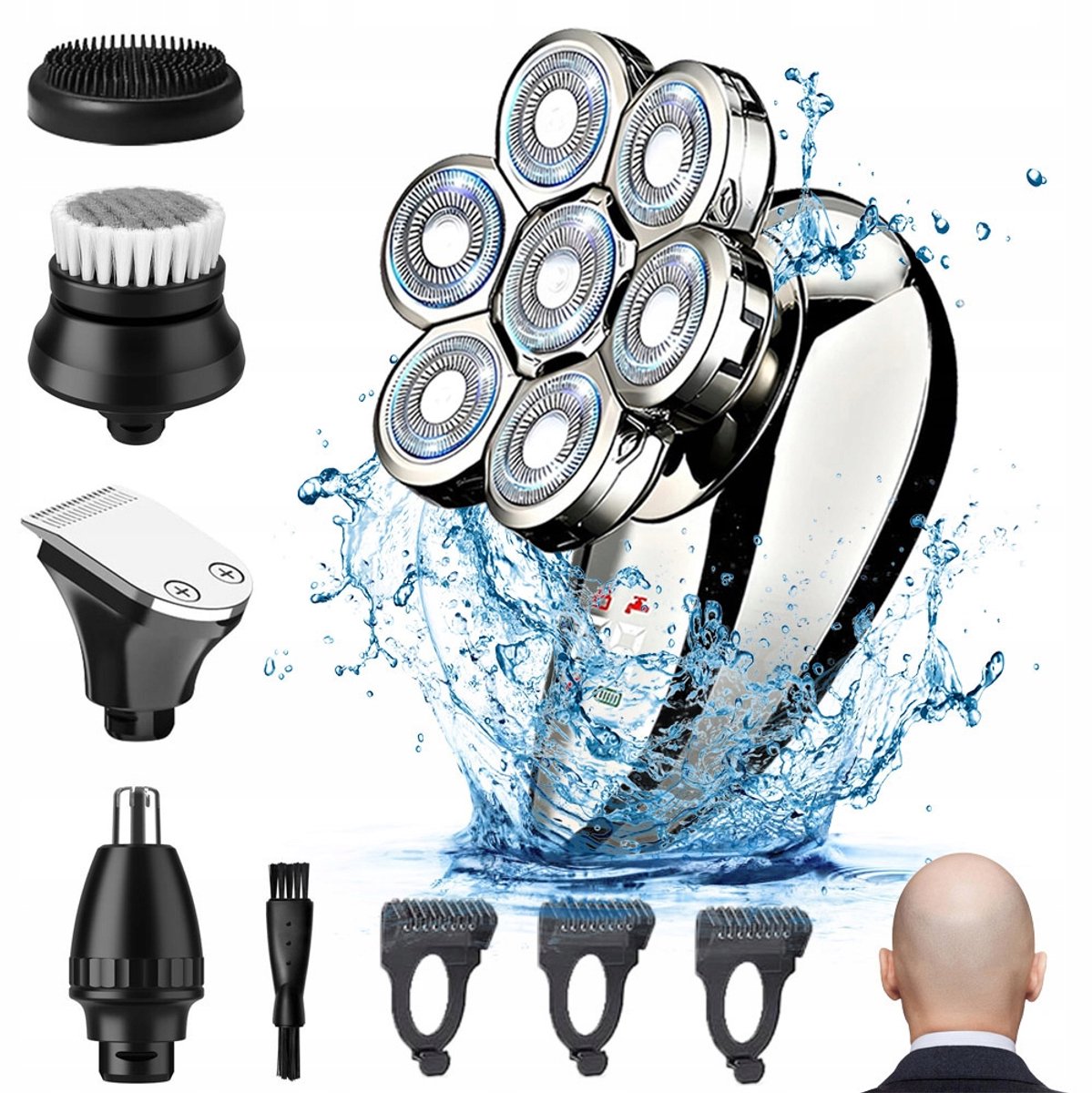 5-in-1 Multifunctionele Scheerapparaat voor Mannen: Baard, Hoofd, Neus