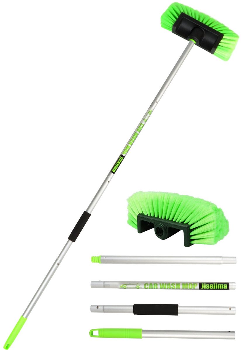 Autowasborstel, 150 cm, facetgeslepen, vijf met telescopische handgreep, reinigingsborstel, details met zachte - ShopVlot