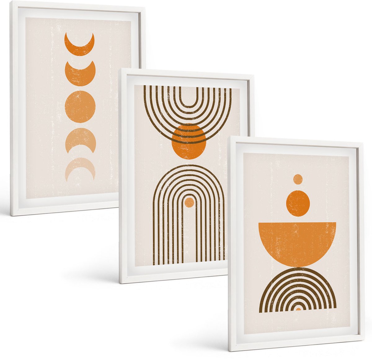Coloray 3-Delige Schilderij Set - Boho Minimalistisch Decoratief Ontwerp - 40 x 60 - Moderne Wanddecoratie - Slaapkamer