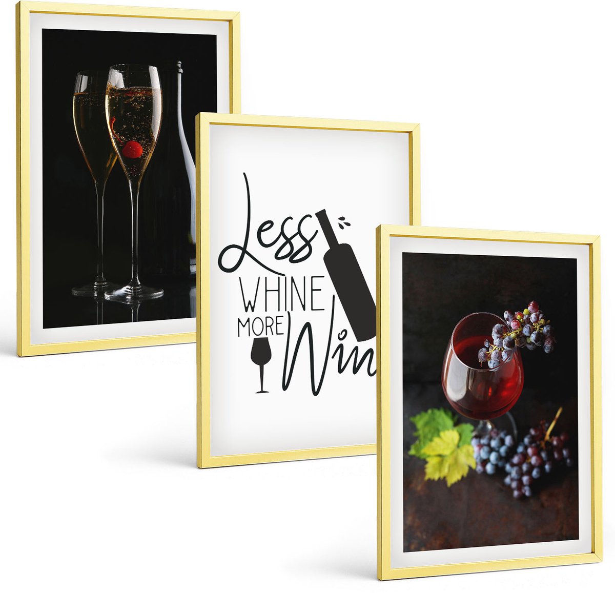 Coloray 3-Delige Schilderij Set - Ruimtestelsel Sterrenbeeld Weegschaal Nachthemel Bergen - 40 x 40 cm En 40 x 60 cm - Muurdecoratie - Decoratieve Schilderijen - Wohnzimmer