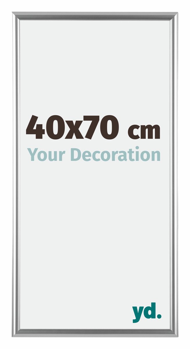 yd. Your Decoration - Fotolijst 40x70 cm - Kunststof - Zilver - Bordeaux