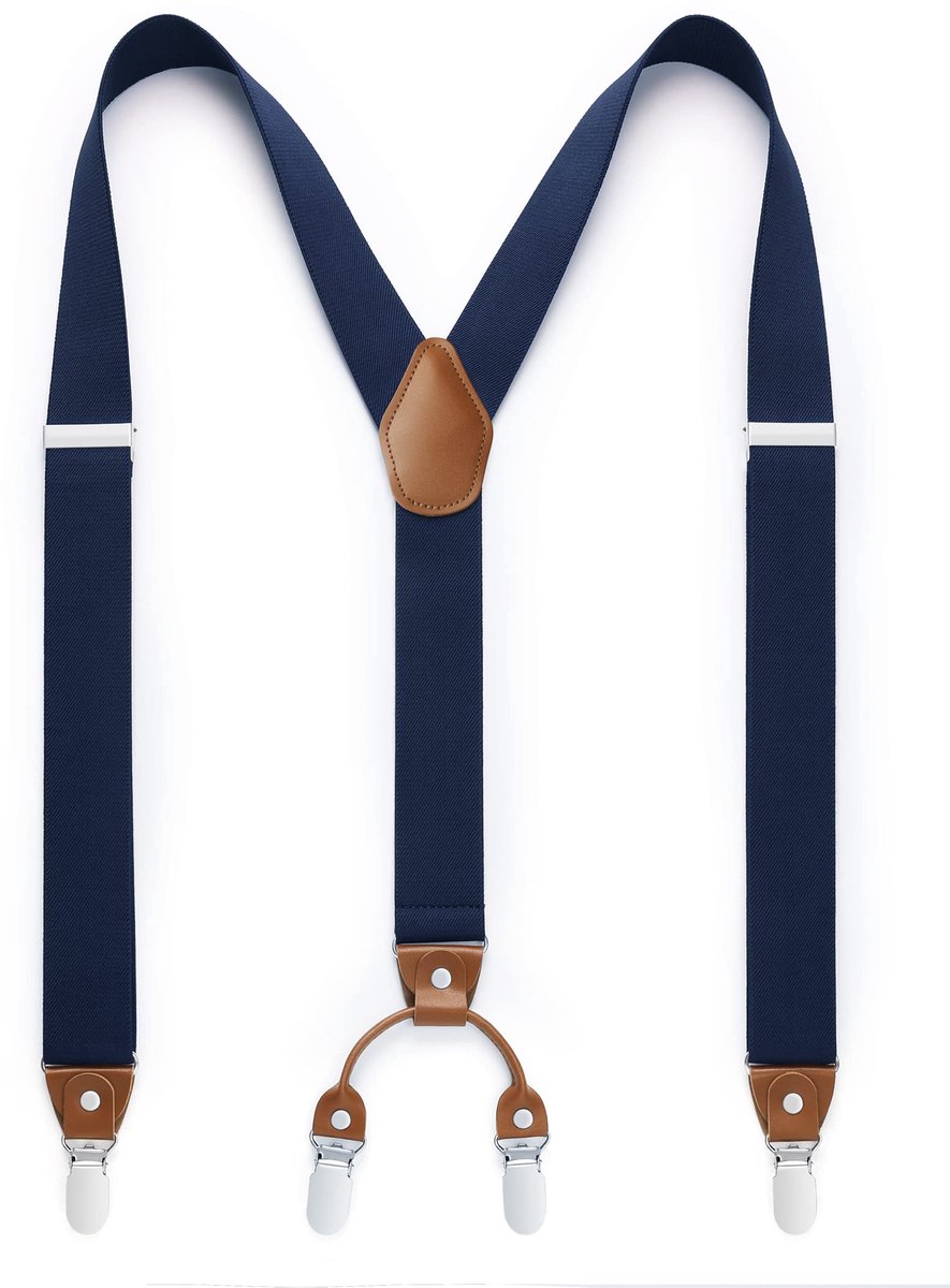 Hisder Men 3,5 cm brede beugels in Y-vormig met zeer sterke 4 metalen clip voor mannen en vrouwen elastische en - ShopVlot
