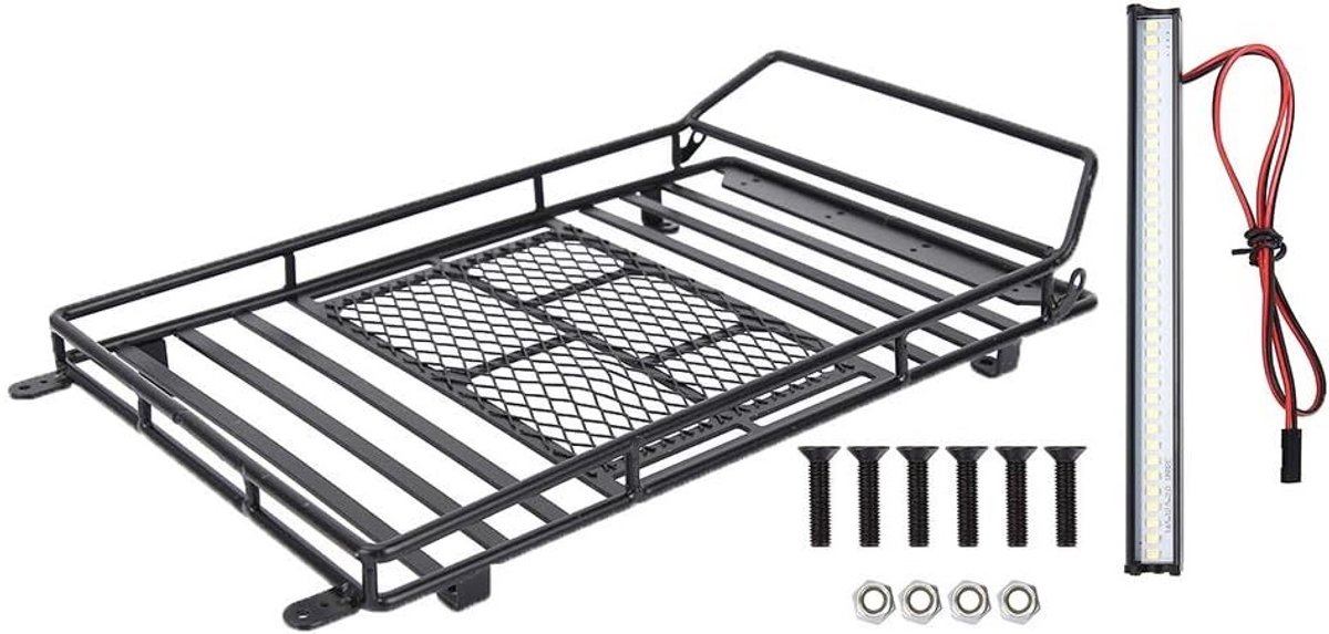 Draagbare metalen dakdrager voor 1/10 RC crawler auto, geschikt voor Axial SCX10 en Traxxas TRX4, ideaal voor avontuurlijke ritten