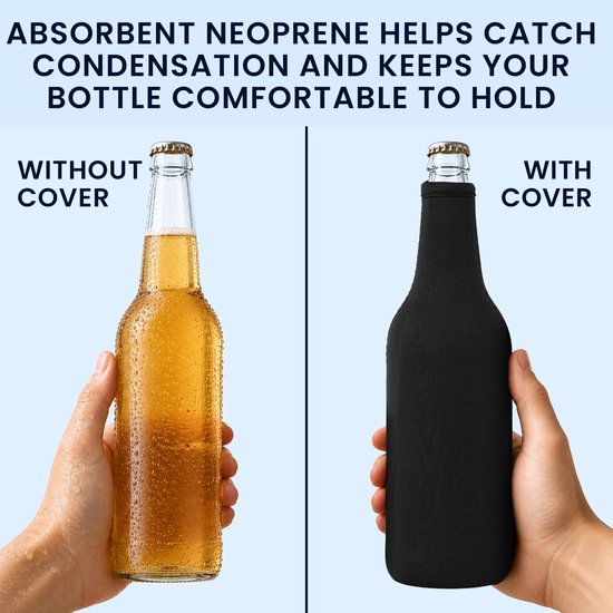 kwmobile 2 Flessenkoeler compatibel met 330-500ml fles - Voor bier en andere koude drankjes - Van geïsoleerd neopreen - Hoes voor fles in zwart. van kwmobile — afbeelding 5