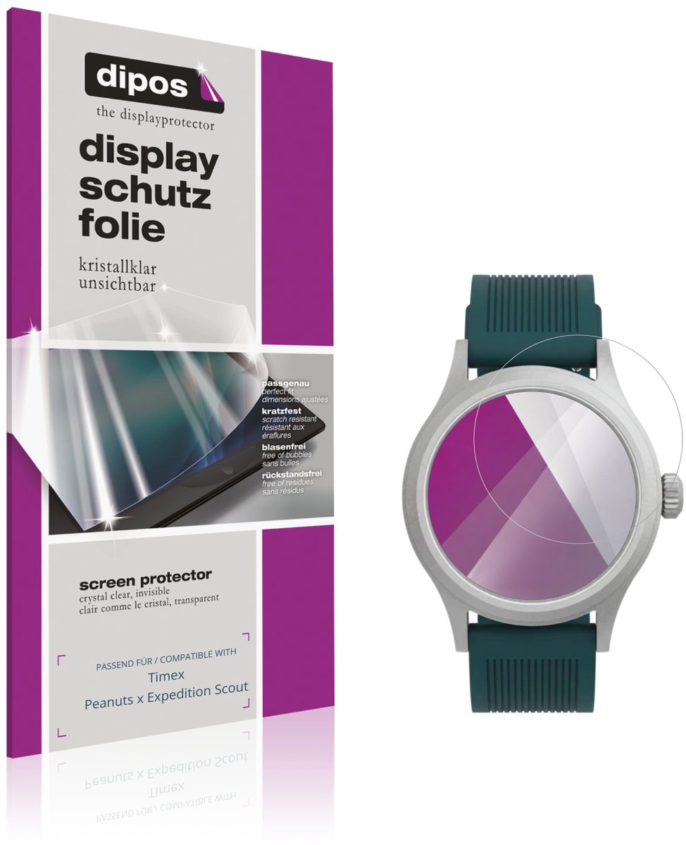 dipos – 6x Beschermfolie geschikt voor Timex Peanuts x Expedition Scout | Krasbestendige & heldere Screenprotector Ultra-Thin