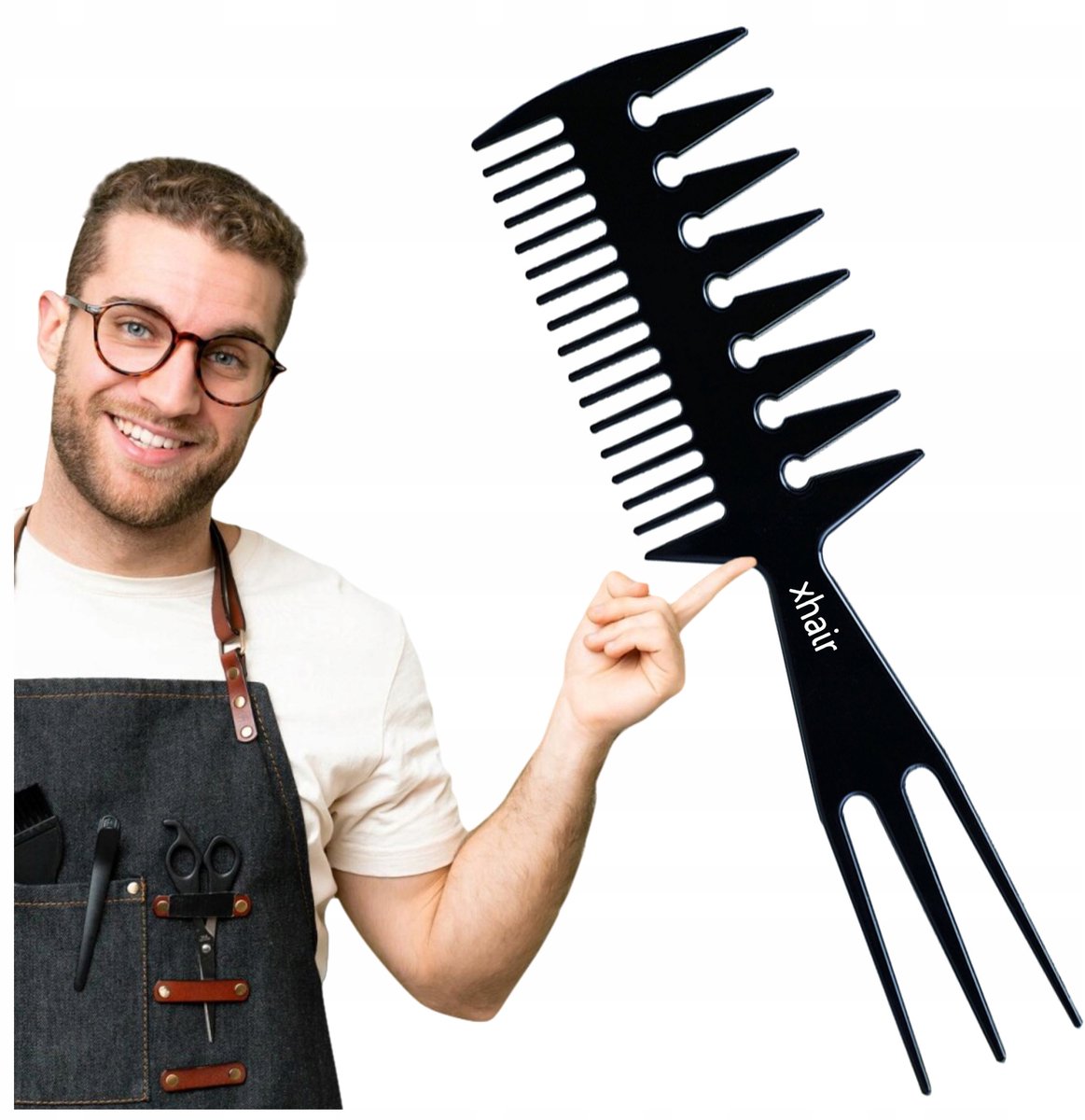 Dubbelzijdige Barberskam voor Textuur en Styling van Herenhaar