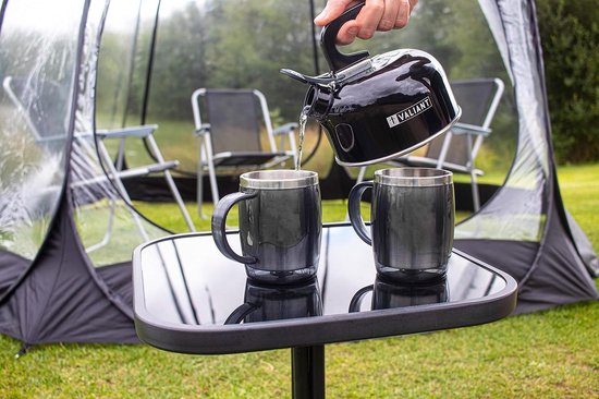 Draagbare fluitketel - Camping waterkoker - Buiten koken - Afneembare handgreep - 1 liter - Zwart — afbeelding 2