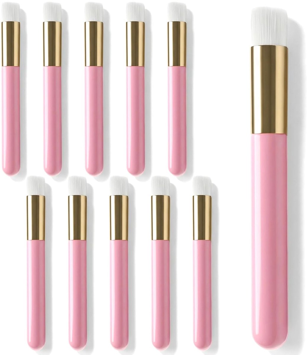 Makeup Penseelset - Cosmetica Kwasten - Make-up Borstels - Gelijkmatig Poeder Aanbrengen - Nauwkeurig Contoureren - Synthetische Vezel - Zacht En Vlokkenvrij - Ergonomische Grip Voor Precisie - 2 Stuks