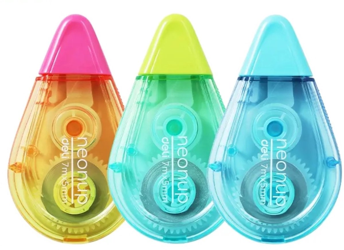 Deli Neonup Correctieband Mix Kleuren - 3 Stuks