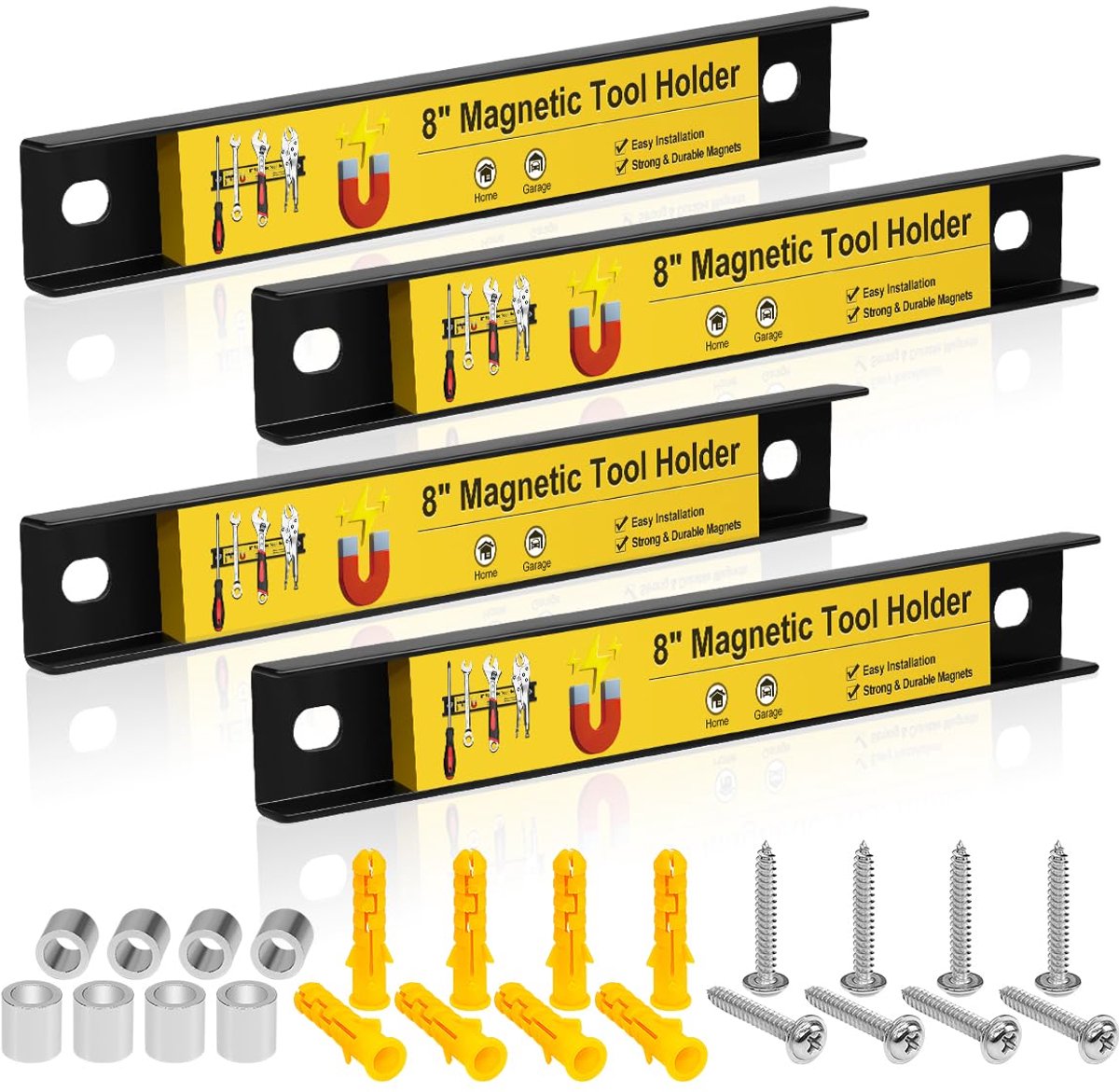 4 Pack 20,5 cm Magnetische Tool Organisatoren, Heavy Duty Tool Magneet Bar Muur Mount Spanner Rack Organizer - ShopVlot