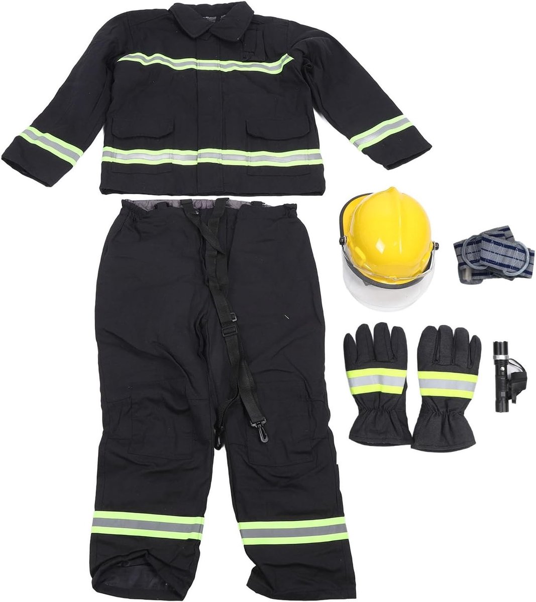 Vlamvertragend veiligheidskostuum van katoen en nylon met reflecterende strips voor optimale bescherming en zichtbaarheid