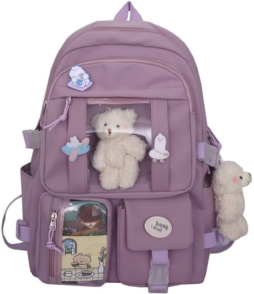 DailySupplies® Boekentas Meisjes Lagere School - Schooltas Eersteleerjaar Groot - 31x15x42 - Paars