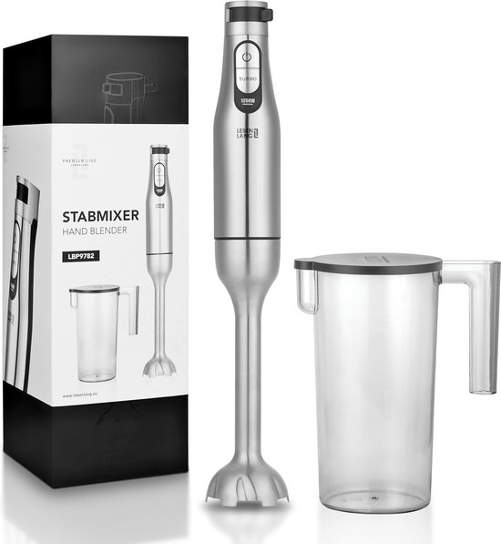 Staafmixer Set - Keukenmachine Blender - Snel Ingrediënten Mixen - Krachtige 1200 Watt Motor - 1000 ml Beker - Roestvrij Staal — afbeelding 3