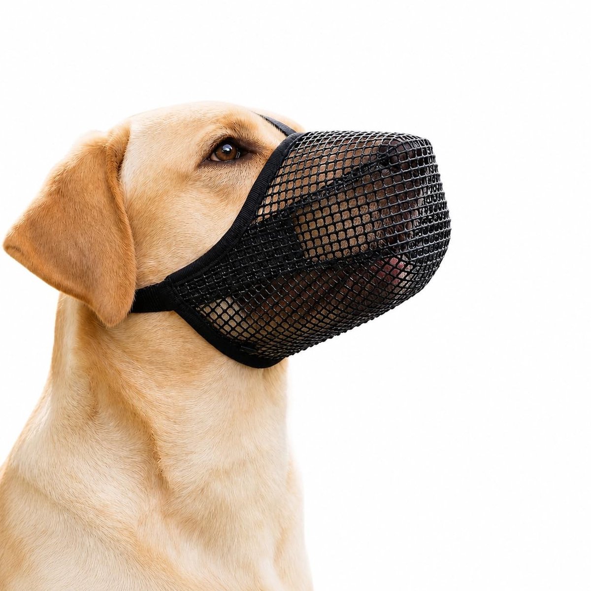 Elzusha - Muilkorf voor honden - Ademend mesh - Zwart - Maat L