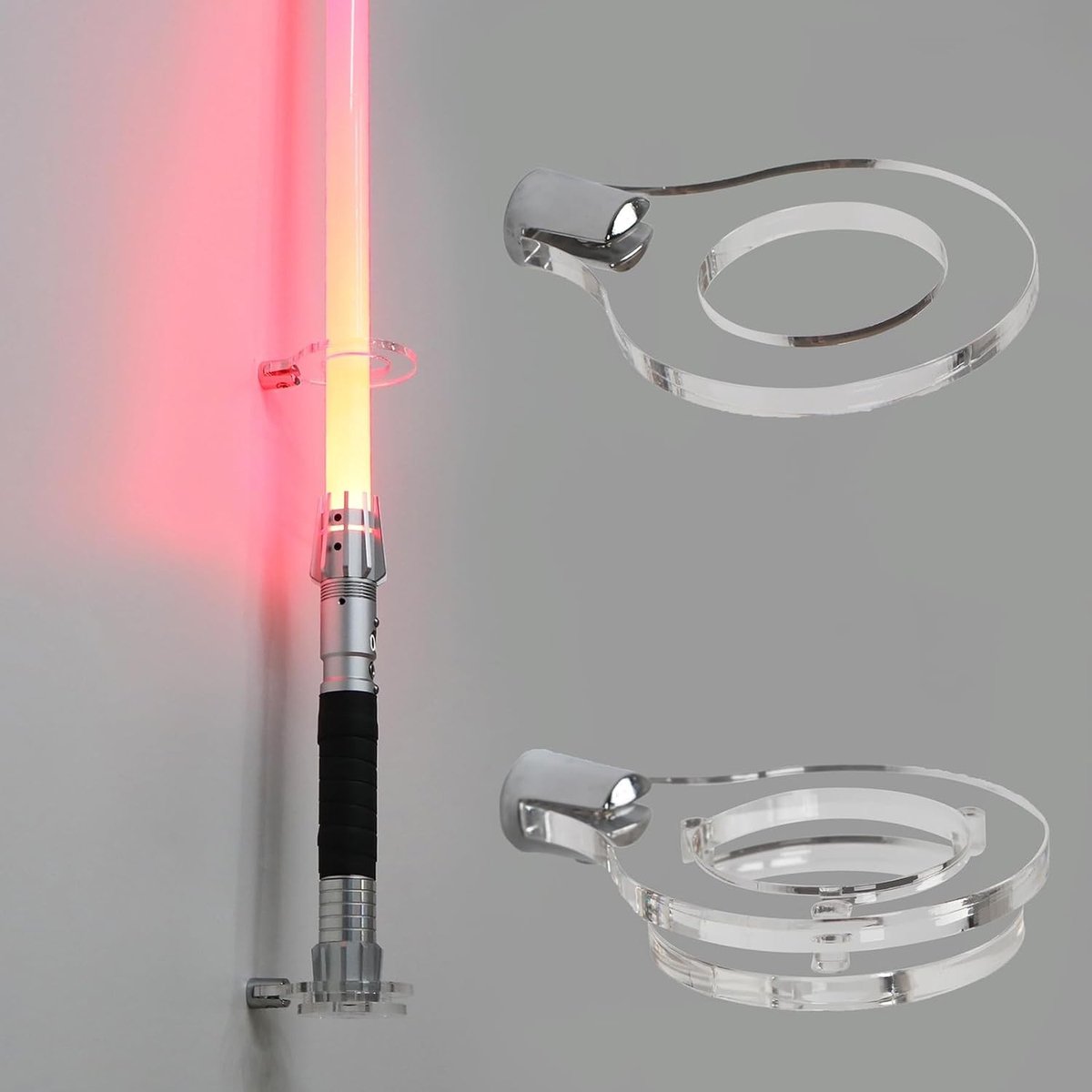 Lightsaber Wandhouder - Transparant - 1 Gat - Heldere Acryl Displaystandaard - Voor Lightsabers