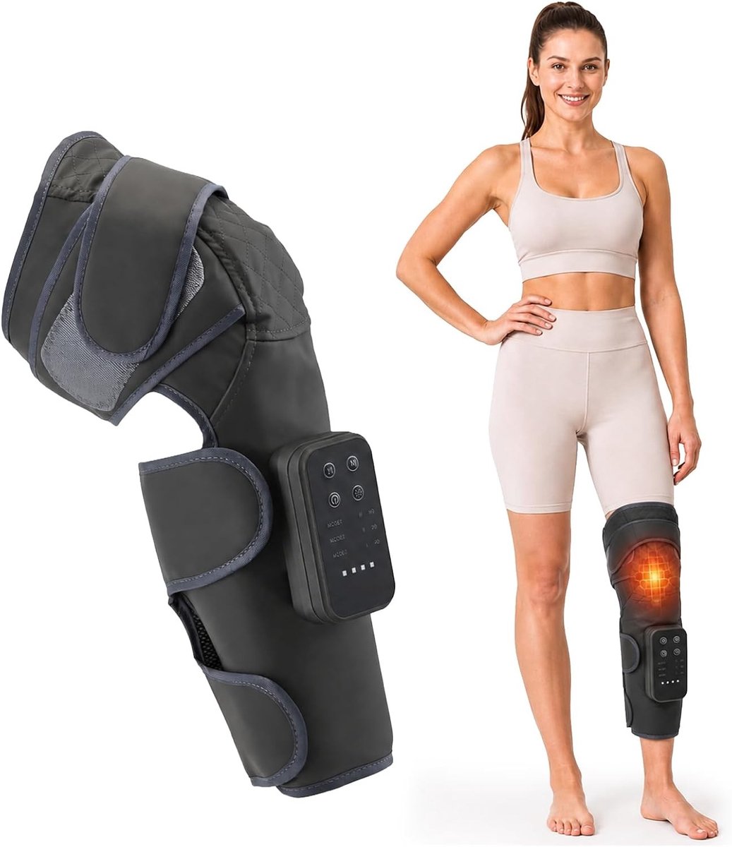Draadloze beenmassageapparaat met 360° luchtkussens voor ontspanning en pijnverlichting