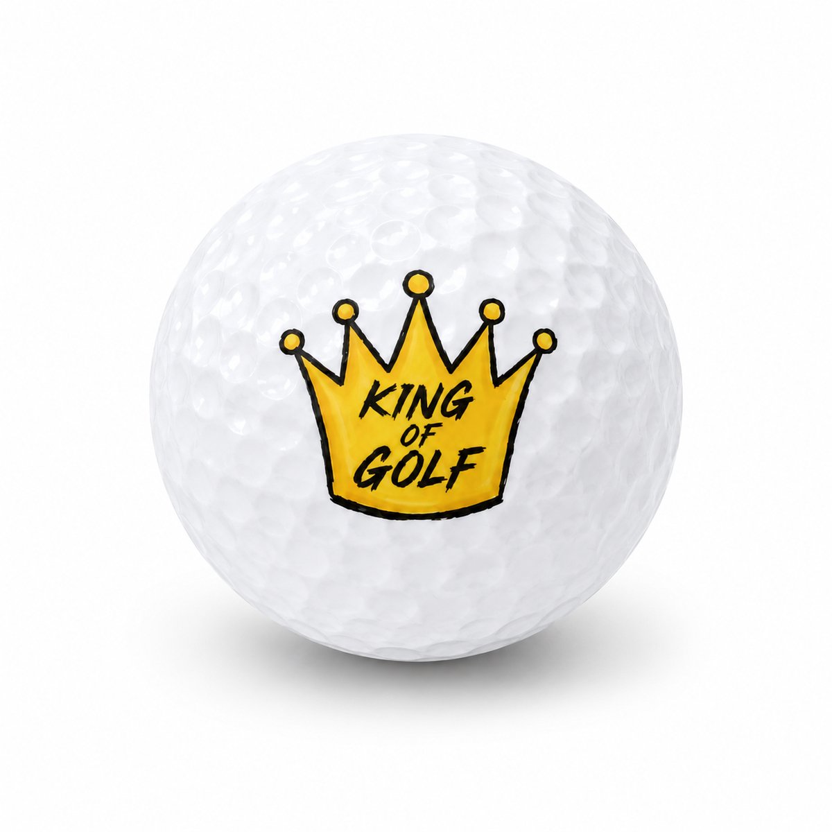 Golfballen King of Golf Goud - Golfer Golf Cadeau - 2 stuks - Wilson - Bedrukte Golfballen