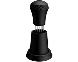 Espresso naaldverdeler, professionele barista-accessoires voor zeefdragers, koffienaald-distributeur met standaard, effectief roeren tegen klonteren, gelijkmatige extractie voor perfect genot, zwart