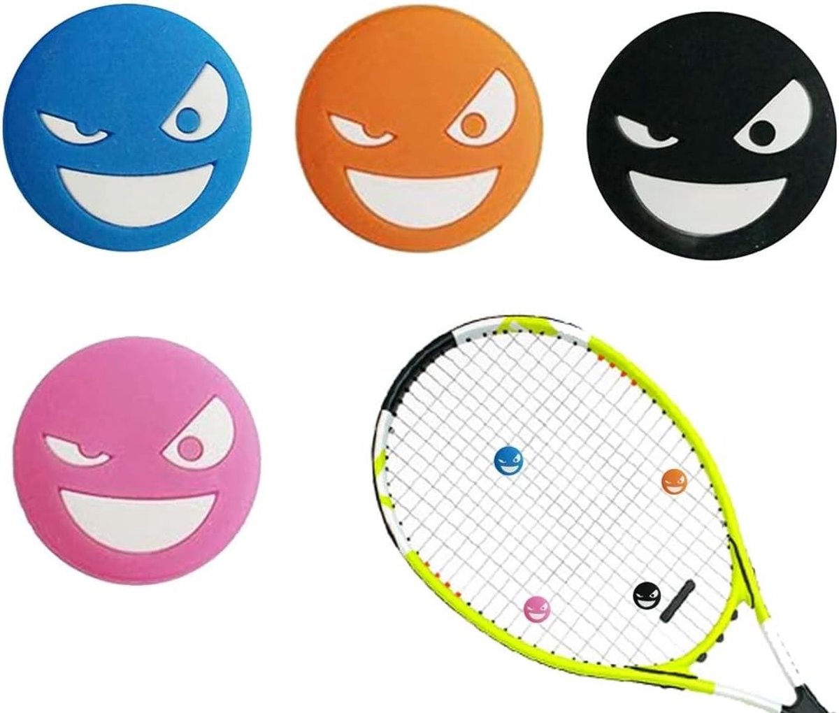 Tennisracket Accessoires: 4 Stuks Schokdempers, Vibratiedempers en Snarenabsorbers voor Optimale Speelervaring