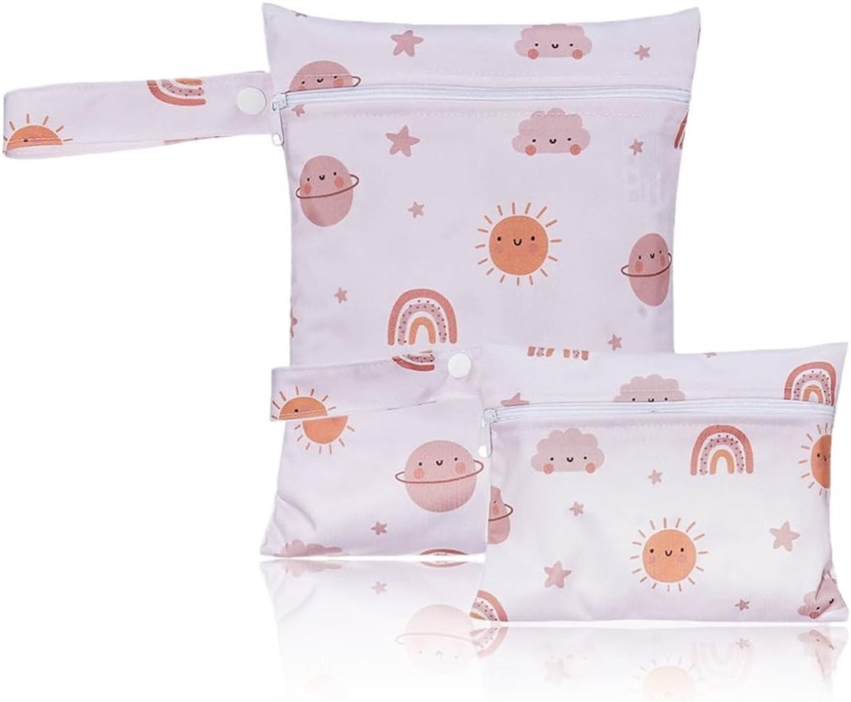 Wasbare Luiertassen voor Baby's - Mini Herbruikbare Luiertas voor Vuile Luiers, Kleding en Meer - Regenboog Ontwerp