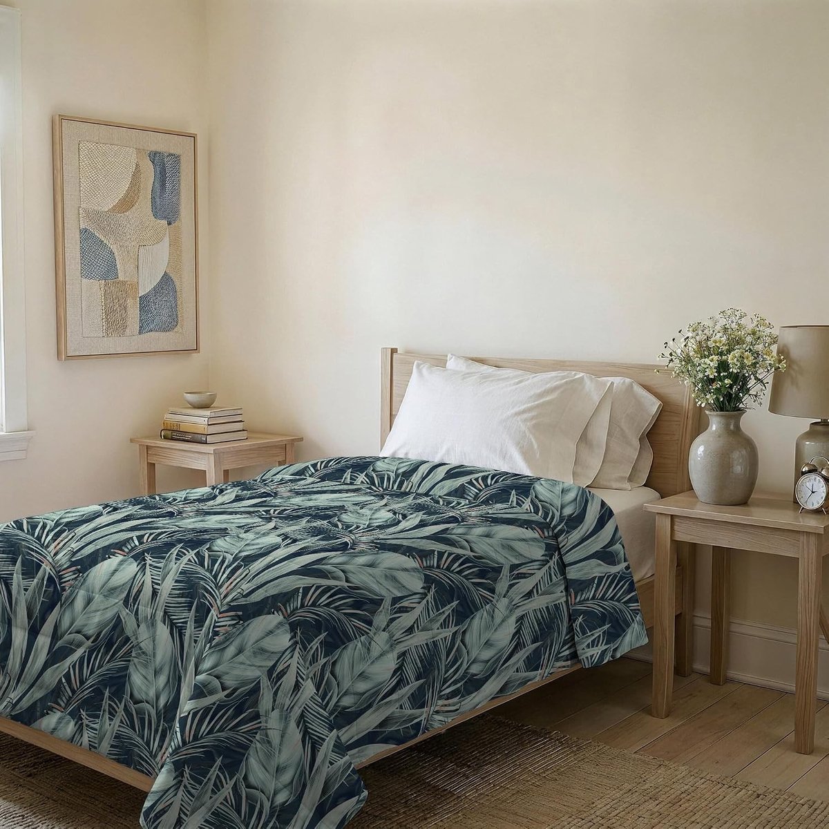 Bedrukte Zomerquilt - Tropical - 200 x 240 cm - Microfiber met Polyester Vulling - Voor Binnengebruik