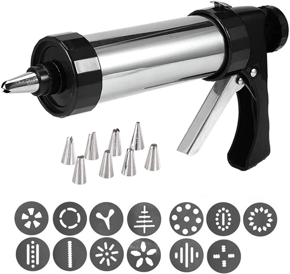 Elzusha - Koekjespers en Garnituur Spuitset - 13 Accessoires en 8 Mondstukken