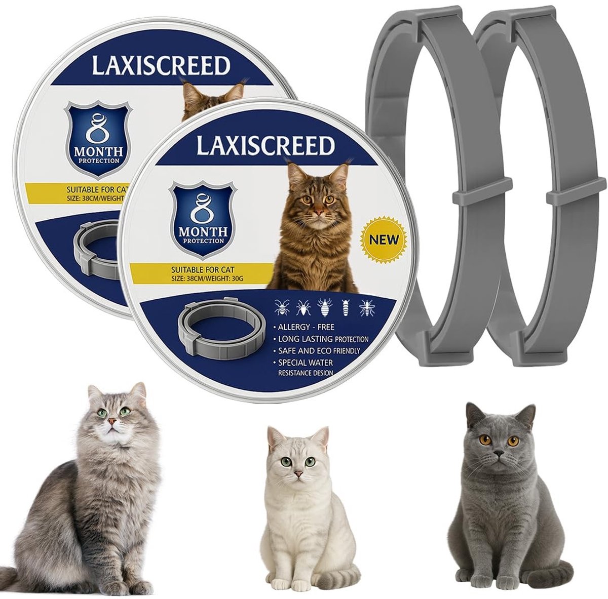 Elzusha - Set van 2 Kattenhalsbanden met Natuurlijke Extracten
